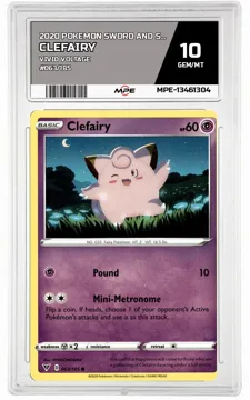 2020 POKEMON SWORD AND SHIELD VIVID VOLTAGE #063/185 Clefairy MPE 10 GEM/MT — graded card up for auction