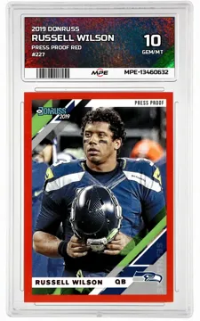 2019 DONRUSS Press Proof Red #227 RUSSELL WILSON MPE 10 GEM/MT — graded card up for auction
