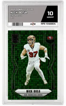 2025 DONRUSS ELITE GREEN DISCO #93 NICK BOSA MPE 10 GEM/MT — graded card up for auction