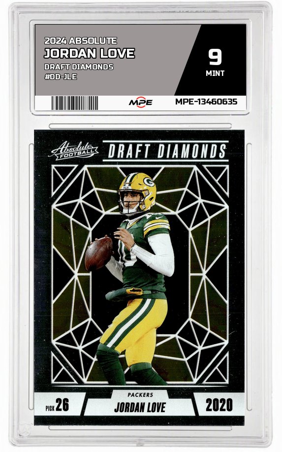 2024 ABSOLUTE DRAFT DIAMONDS #DD-JLE JORDAN LOVE MPE 9 MINT — graded card auctioned from the MPE vault