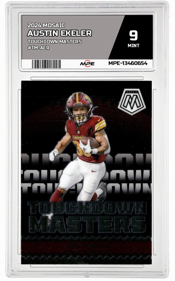 2024 MOSAIC TOUCHDOWN MASTERS #TM-AER AUSTIN EKELER MPE 9 MINT — graded card auctioned from the MPE vault