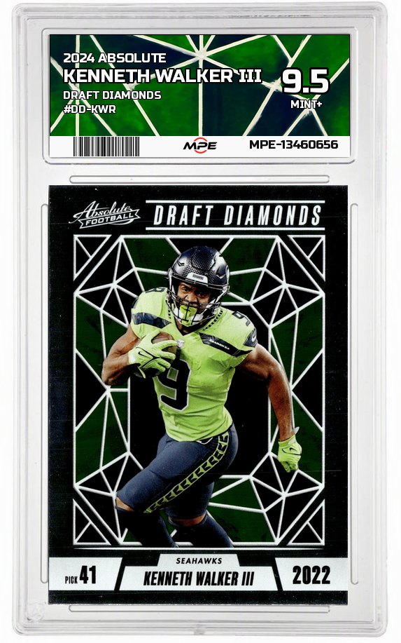 2024 ABSOLUTE DRAFT DIAMONDS #DD-KWR KENNETH WALKER III MPE 9.5 MINT+ — graded card auctioned from the MPE vault