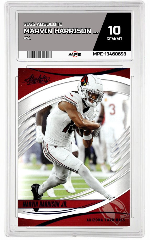 2025 ABSOLUTE #14 MARVIN HARRISON JR. MPE 10 GEM/MT — graded card auctioned from the MPE vault