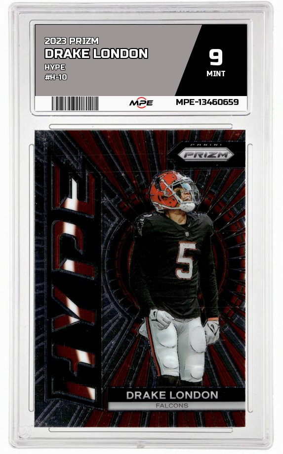2023 PRIZM HYPE #H-10 DRAKE LONDON MPE 9 MINT — graded card auctioned from the MPE vault