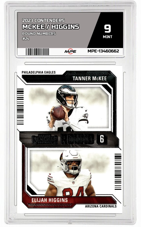 2023 CONTENDERS ROUND NUMBERS #24 MCKEE / HIGGINS MPE 9 MINT — graded card auctioned from the MPE vault