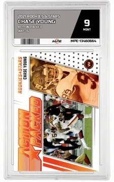 2021 ROOKIES & STARS ACTION PACKED #AP-16 CHASE YOUNG MPE 9 MINT — graded card up for auction