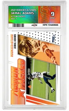 2021 ROOKIES & STARS ACTION PACKED #AP-7 JAMAL ADAMS MPE 9 MINT — graded card up for auction