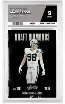 2025 ABSOLUTE DRAFT DIAMONDS #DD-MCY MAXX CROSBY MPE 9 MINT — graded card up for auction