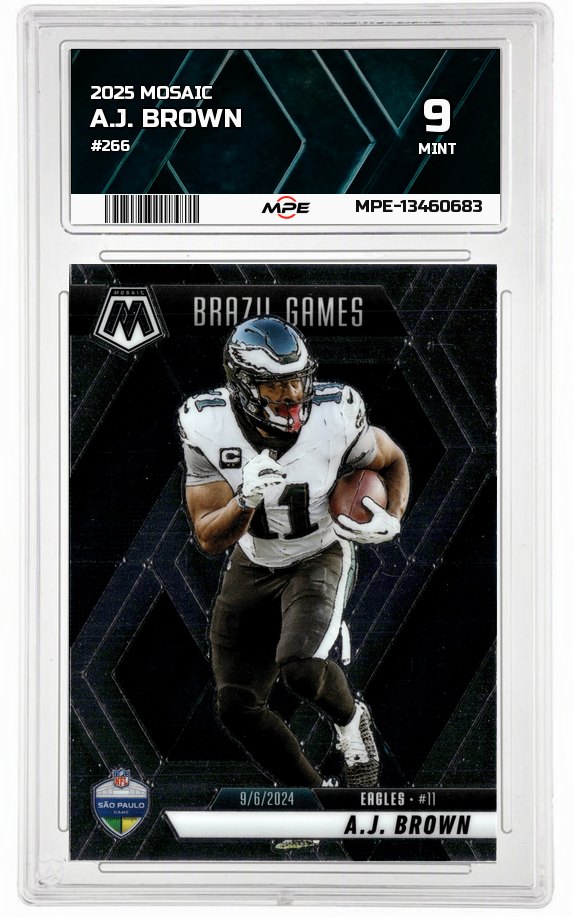 2025 MOSAIC #266 A.J. BROWN MPE 9 MINT — graded card auctioned from the MPE vault