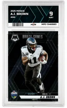 2025 MOSAIC #266 A.J. BROWN MPE 9 MINT — graded card up for auction