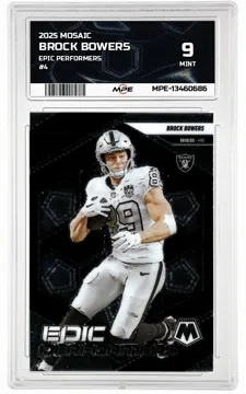 2025 MOSAIC EPIC PERFORMERS #4 BROCK BOWERS MPE 9 MINT — graded card up for auction