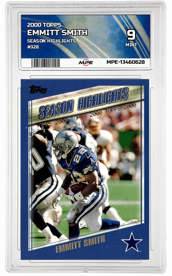 2000 TOPPS SEASON HIGHLIGHTS #328 EMMITT SMITH MPE 9 MINT — graded card auctioned from the MPE vault