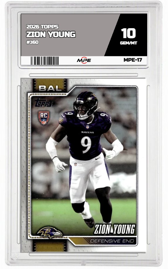 2026 TOPPS FLAGSHIP #360 ZION YOUNG MPE 10 GEM/MT — graded card auctioned from the MPE vault
