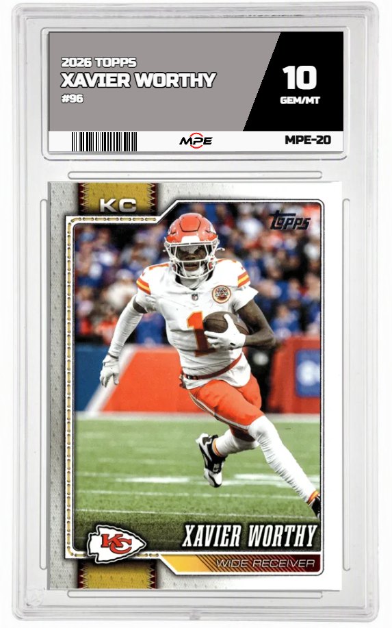 2026 TOPPS FLAGSHIP #96 XAVIER WORTHY MPE 10 GEM/MT — graded card auctioned from the MPE vault