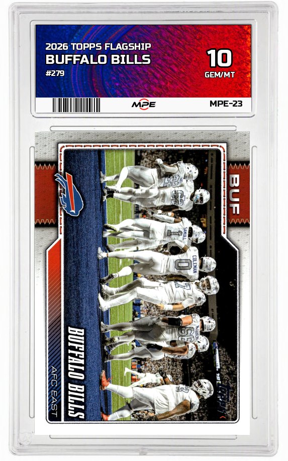 2026 TOPPS FLAGSHIP #279 BUFFALO BILLS MPE 10 GEM/MT — graded card auctioned from the MPE vault