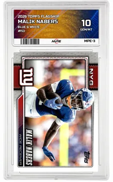 2026 TOPPS FLAGSHIP Blue & White #153 MALIK NABERS MPE 10 GEM/MT — graded card up for auction