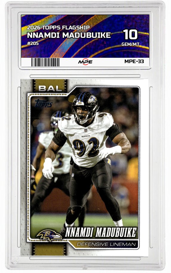 2026 TOPPS FLAGSHIP #205 NNAMDI MADUBUIKE MPE 10 GEM/MT — graded card auctioned from the MPE vault