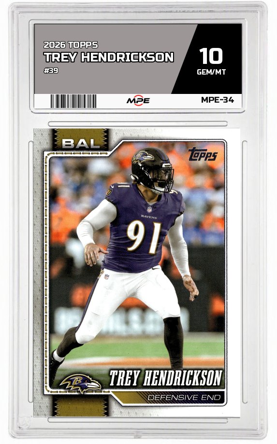2026 TOPPS FLAGSHIP #39 TREY HENDRICKSON MPE 10 GEM/MT — graded card auctioned from the MPE vault