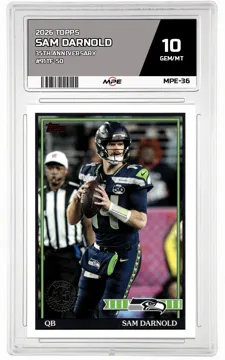 2026 TOPPS FLAGSHIP 35th Anniversary #91TF-50 SAM DARNOLD MPE 10 GEM/MT — graded card up for auction