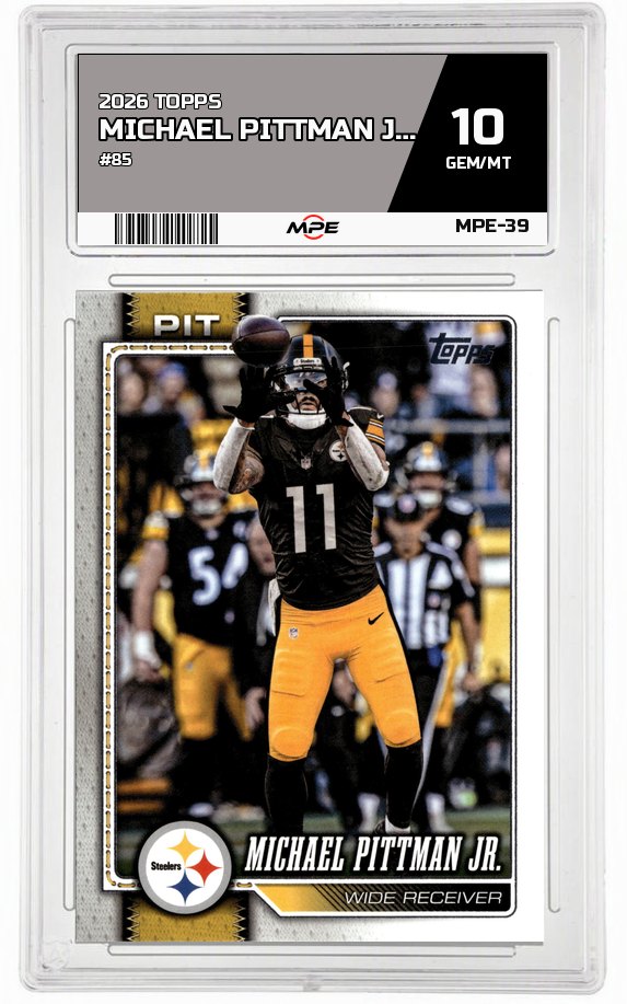 2026 TOPPS FLAGSHIP #85 MICHAEL PITTMAN JR. MPE 10 GEM/MT — graded card auctioned from the MPE vault