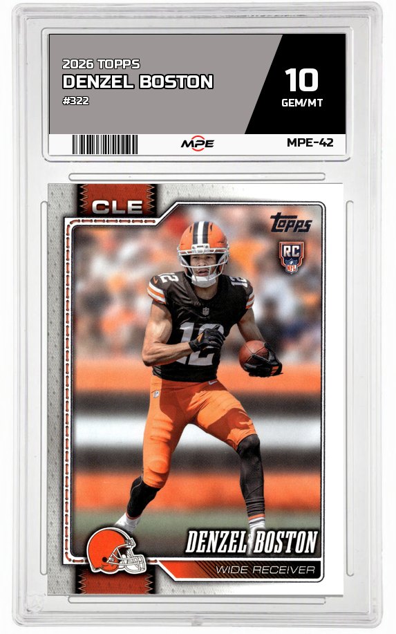 2026 TOPPS FLAGSHIP #322 DENZEL BOSTON MPE 10 GEM/MT — graded card auctioned from the MPE vault