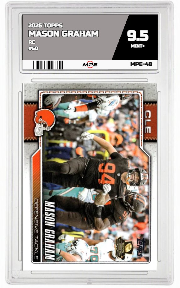 2026 TOPPS FLAGSHIP RC #50 MASON GRAHAM MPE 9.5 MINT+ — graded card auctioned from the MPE vault