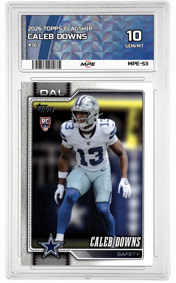 2026 TOPPS FLAGSHIP #363 CALEB DOWNS MPE 10 GEM/MT — graded card auctioned from the MPE vault
