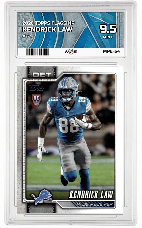 2026 TOPPS FLAGSHIP #374 KENDRICK LAW MPE 9.5 MINT+ — graded card auctioned from the MPE vault