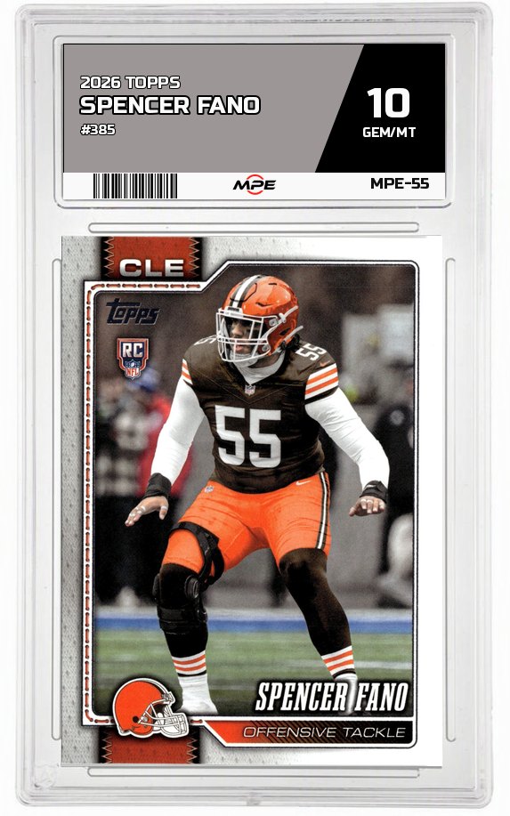 2026 TOPPS FLAGSHIP #385 SPENCER FANO MPE 10 GEM/MT — graded card auctioned from the MPE vault