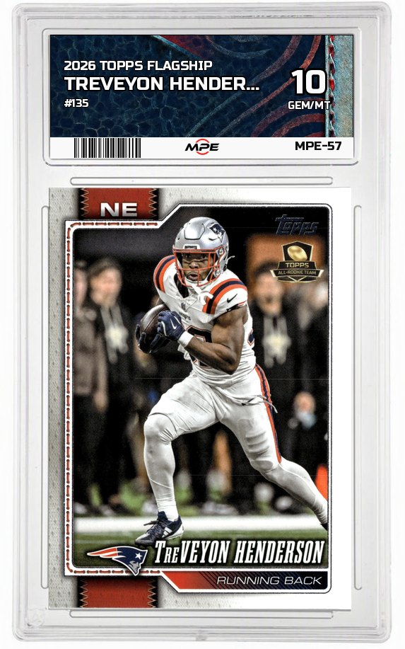 2026 TOPPS FLAGSHIP #135 TREVEYON HENDERSON MPE 10 GEM/MT — graded card auctioned from the MPE vault