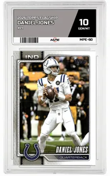 2026 TOPPS FLAGSHIP #89 DANIEL JONES MPE 10 GEM/MT — graded card up for auction