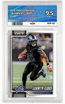 2026 TOPPS FLAGSHIP #70 JAHMYR GIBBS MPE 9.5 MINT+ — graded card up for auction