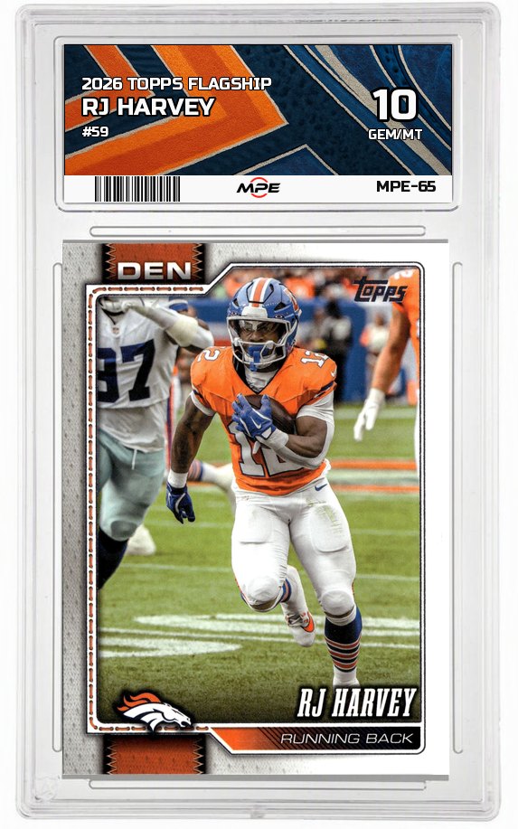 2026 TOPPS FLAGSHIP #59 RJ HARVEY MPE 10 GEM/MT — graded card auctioned from the MPE vault