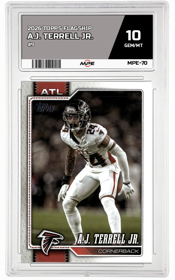 2026 TOPPS FLAGSHIP #9 A.J. TERRELL JR. MPE 10 GEM/MT — graded card auctioned from the MPE vault