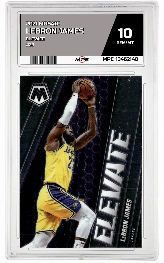 2021 MOSAIC ELEVATE #23 LEBRON JAMES MPE 10 GEM/MT — graded card auctioned from the MPE vault