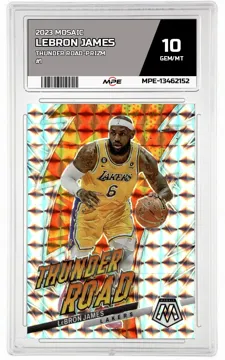 2023 MOSAIC THUNDER ROAD-PRIZM #1 LEBRON JAMES MPE 10 GEM/MT — graded card up for auction