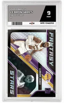 2020 DONRUSS FANTASY STARS #1 LEBRON JAMES MPE 9 MINT — graded card up for auction
