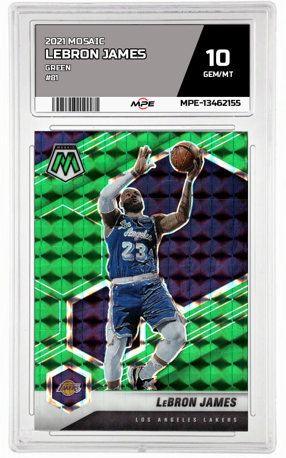 2021 MOSAIC GREEN #81 LEBRON JAMES MPE 10 GEM/MT — graded card auctioned from the MPE vault