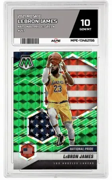 2021 MOSAIC NATIONAL PRIDE-GREEN #247 LEBRON JAMES MPE 10 GEM/MT — graded card up for auction