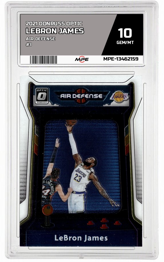 2021 DONRUSS OPTIC AIR DEFENSE #3 LEBRON JAMES MPE 10 GEM/MT — graded card auctioned from the MPE vault