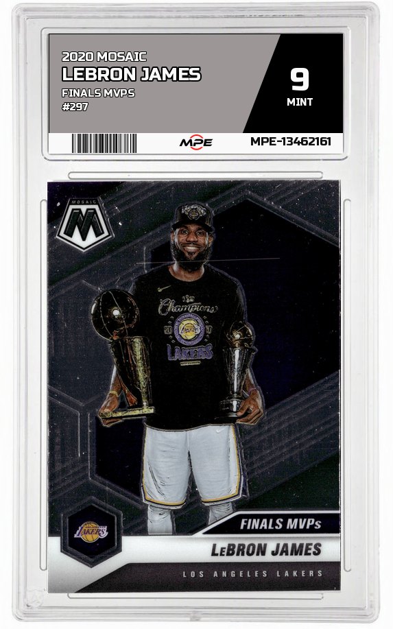 2020 MOSAIC FINALS MVPS #297 LEBRON JAMES MPE 9 MINT — graded card auctioned from the MPE vault