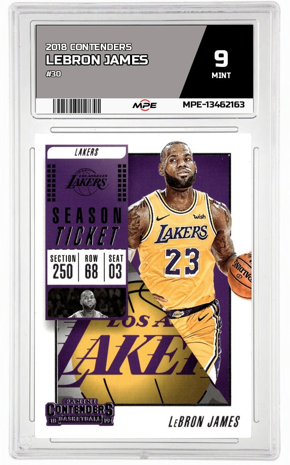 2018 CONTENDERS #30 LEBRON JAMES MPE 9 MINT — graded card auctioned from the MPE vault