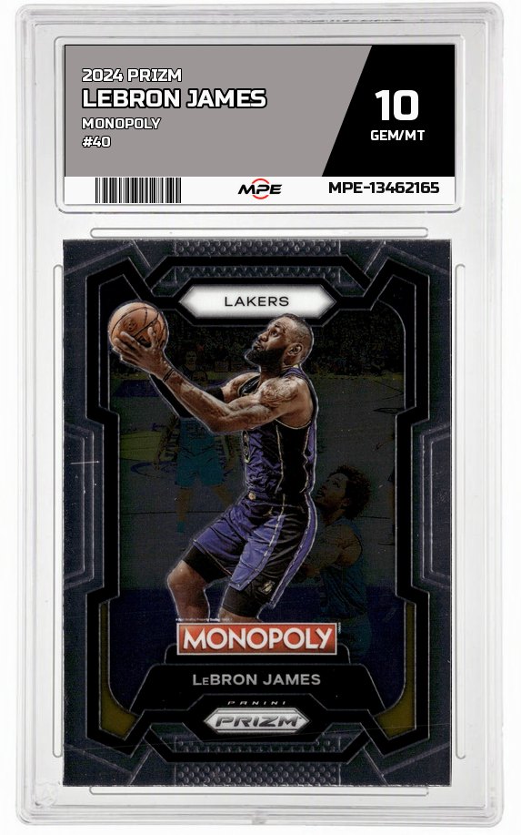 2024 PRIZM MONOPOLY #40 LEBRON JAMES MPE 10 GEM/MT — graded card auctioned from the MPE vault