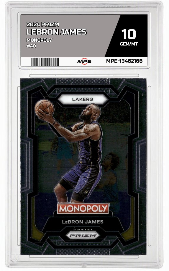 2024 PRIZM MONOPOLY #40 LEBRON JAMES MPE 10 GEM/MT — graded card auctioned from the MPE vault