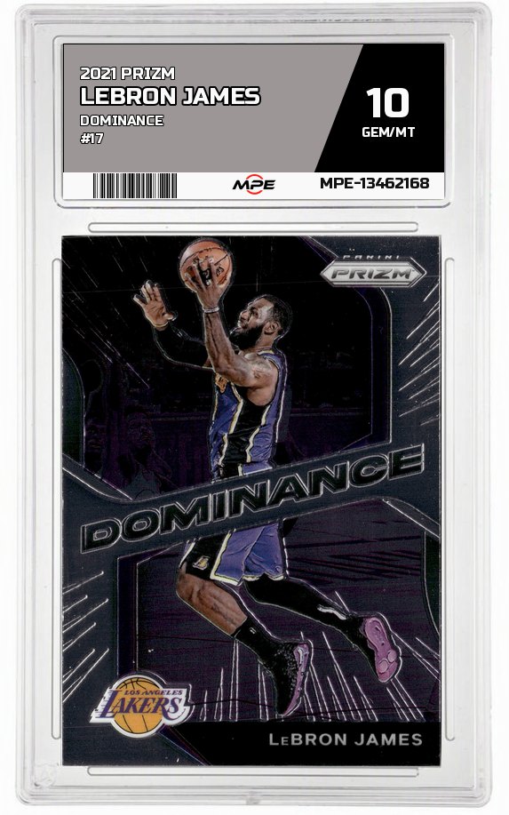2021 PRIZM DOMINANCE #17 LEBRON JAMES MPE 10 GEM/MT — graded card auctioned from the MPE vault
