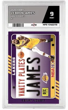 2020 HOOPS VANITY PLATES #3 LEBRON JAMES MPE 9 MINT — graded card up for auction