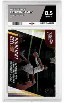 2018 PRESTIGE HIGHLIGHT REEL #4 LEBRON JAMES MPE 8.5 NM/MT+ — graded card up for auction
