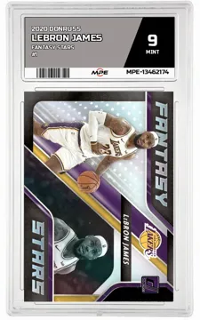 2020 DONRUSS FANTASY STARS #1 LEBRON JAMES MPE 9 MINT — graded card up for auction