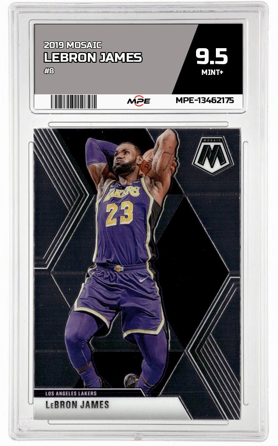 2019 MOSAIC #8 LEBRON JAMES MPE 9.5 MINT+ — graded card auctioned from the MPE vault