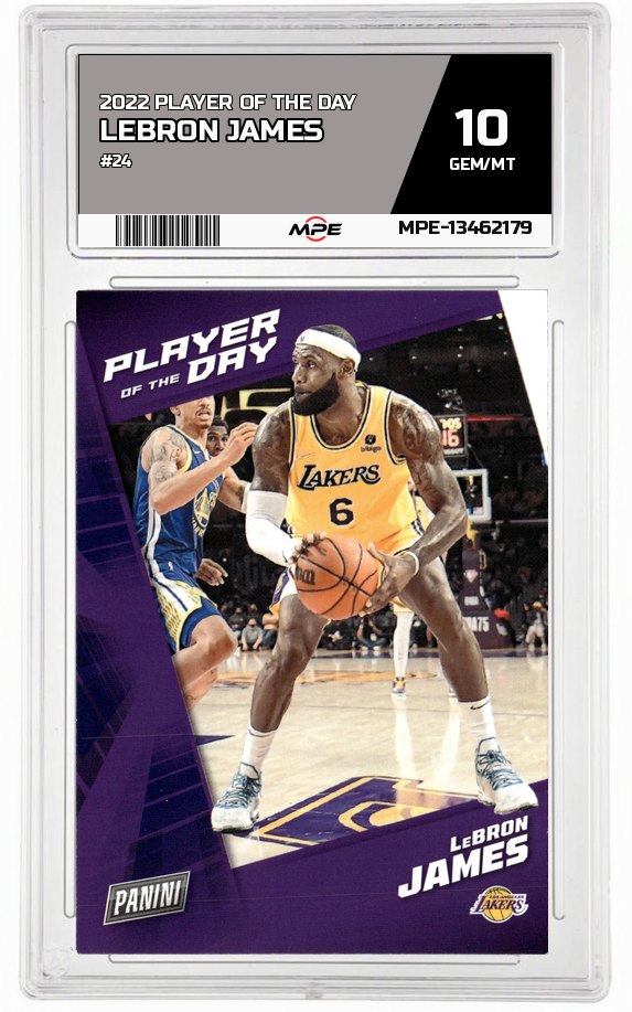 2022 PLAYER OF THE DAY #24 LEBRON JAMES MPE 10 GEM/MT — graded card auctioned from the MPE vault
